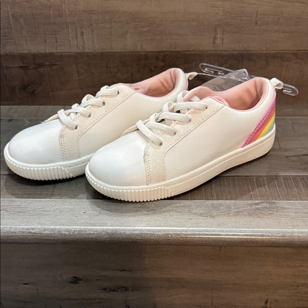 Carter's Cream Sneakers with Rainbow Accent